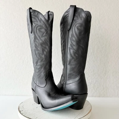 Lane SMOKESHOW Botas de Cowboy Femininas 9 Pretas Cowgirl Ocidental Biqueira Pontiaguda na Bezerro Médio - Imagem 1 de 4