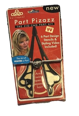 Part Pizazz Hairagami Zig Zag Part Kit Design 6 Stencils W/ Video 2001 - Image 1 of 4