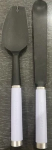 Kitchenaid 2 Silicone Spatulas Plus An Edge Cleaner Feature Lavender Color New - Picture 1 of 5