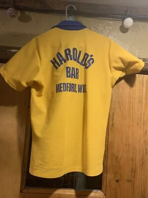 Vintage 1950-70’s Bowling Shirt Harold’s Wisconsin ML Pla-Shirt Dunbrooke USA - Image 1 of 4