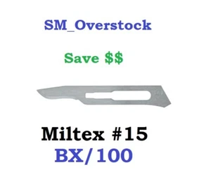 INTEGRA MILTEX 4-115 #15 Carbon Steel Surgical Blades 100/BX Sterile Kai Medical - Picture 1 of 1