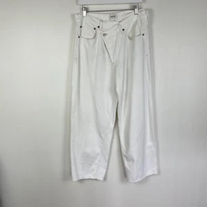 Agolde Criss Cross Jeans Womens 31 Warm White High Rise Relaxed Straight Crop * - Picture 1 of 10