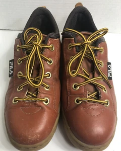 Vintage Fila Mens 8.5 Brown Leather Thick Sole Shoes - Picture 1 of 10