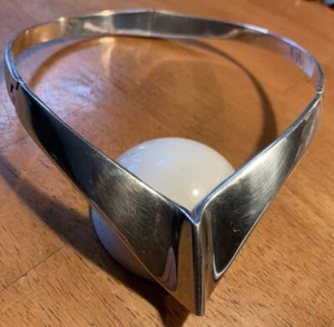 Vintage Hinged .925 Sterling Silver Collar Necklace from Mexico Heavy 115g - Picture 1 of 9