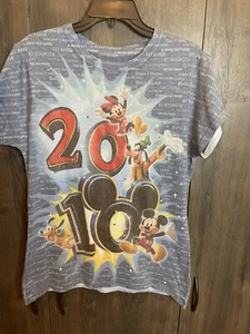 Walt Disney World Mickey Mouse & Characters 2010 Blue T-Shirt Ladies XL - Picture 1 of 7