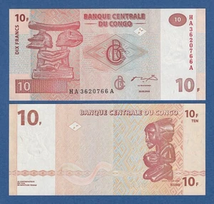 CONGO DEMOCRATIC REPUBLIC -- 10 FRANCS ( 30.6.2003 ) -- UNC -- HdM -- PICK 93A . - Imagen 1 de 1