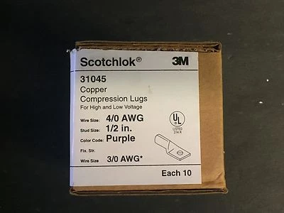 3M Scotchlok 31045 Copper Compression Lugs (10pcs=1 Lot) - Image 1 of 4