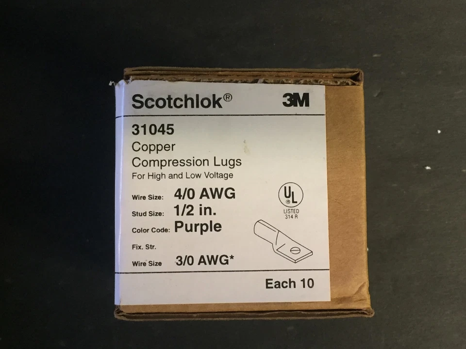3M Scotchlok 31045 Copper Compression Lugs (10pcs=1 Lot) - Image 1 of 4