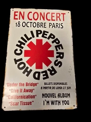 Red Hot Chili Peppers - Canned/METAL CONCERT SIGN/SHIELD. MANCAVE/MUSIC. - Image 1 of 3