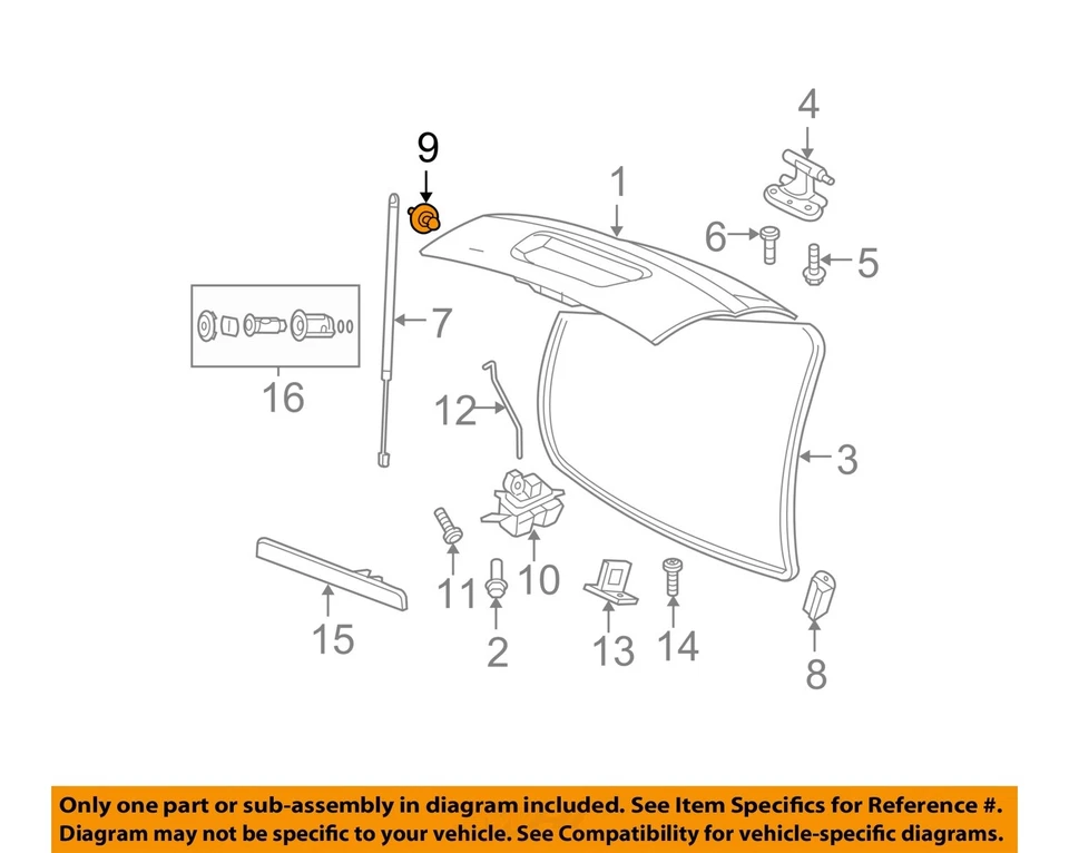 CHRYSLER OEM puerta levadiza puerta trasera escotilla-parachoques bola perno 6507844AA Foto 1 de 2