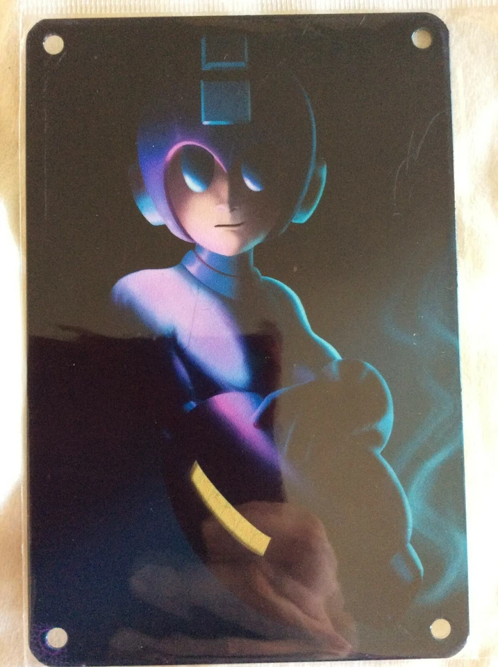 Mega Man Collectible Metal Art Print 6”x4” Zobie Anime Exclusive, New - Image 1 of 1
