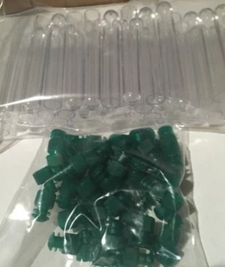 50 tubos de ensayo de plástico de 5 ml 3" 12 x 75 mm 6 opciones tapas de color tapones cristal - Imagen 1 de 22