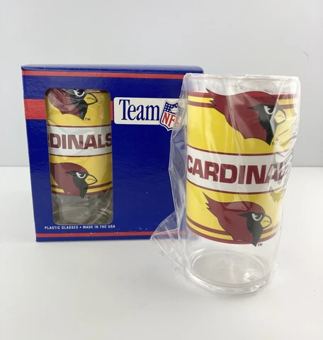 Arizona Cardinals Vintage 1990's Team NFL Plastic Glasses SET (4) New Cover