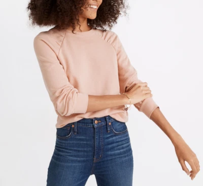 SUDADERA MUJER MADEWELL MANGA ABULLONADA MELOCOTÓN Talla S Foto 1 de 4