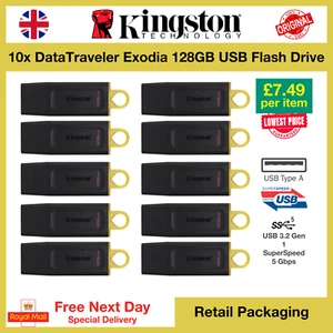 10x Kingston DataTraveler Exodia 128GB USB 3.2 Gen 1 Flash Drive, Stiftlaufwerk - Bild 1 von 6