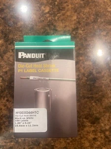 PANDUIT CAT NO: H100X044H1C P1 DIECUT HEAT SHRINK 1"x.44" 100 LABELS PER ROLL - Photo 1/4