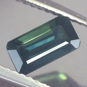 1.14CT GORGEOUS VVS OCTAGON HEATED ONLY THAILAND GREEN BLUE SAPPHIRE NATURAL - Picture 1 of 3
