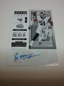 Boleto de novato Ejuan Price Rams 2017 autografiado radiocontrol #226 - Imagen 1 de 4