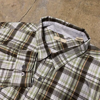Ascend Shirt Mens 2XL Green Long Sleeve Button Up Plaid Fishing Outdoor Hiking - Image 1 of 4