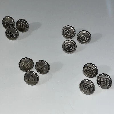 Cola, Root Beer, Fizz & Bubble Thumb Tacks Push Pins- 12pc Very Unique Caps - Image 1 of 4