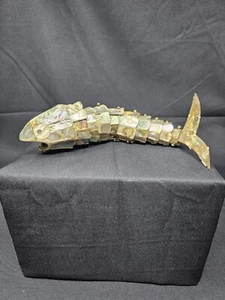 Mexico Whimsical Silverplate & Abalone Articulated Fish Motif Bottle Opener 1970 - Picture 1 of 12