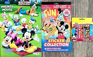 Disney Mickey Mouse Big Fun Coloring Book | 150+ Stickers | 24 Mickey Crayons - Picture 1 of 11