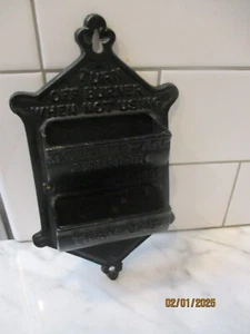 Vtg. Cast Iron Match Holder Robert EMIG Co. PENN. Matches Are Cheaper Than Gas - Picture 1 of 10