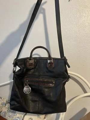 Bolsa de ombro BRIGHTON organizadora de bolso MG couro grosso dobrável sobre cima hobo - Imagem 1 de 4