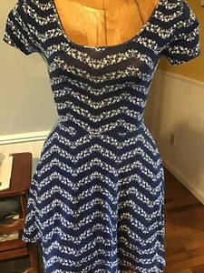 Charlotte Russe Small Blue Mini Flare Floral Dress - Picture 1 of 11