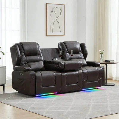 3-местные откидывающиеся диваны мощный откидывающийся диван с консолью сиденья для домашнего кинотеатра - Изображение 1 из 4