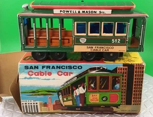 Blech Litho Friction San Francisco Cable Car # 512 Powell & Mason Sts. mit Karton NOS - Bild 1 von 12
