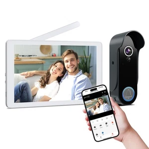 Wireless Doorbell Camera with Monitor Screen, Video Doorbell with 8" Touch Mo... - Picture 1 of 6