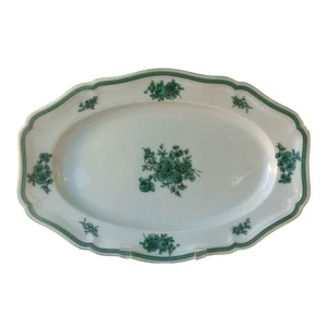 ROSENTHAL CHIPPENDALE GREEN BLOOM 1 OVAL SERVING PLATTER w 2 AVAIL 13"L SCALLOPE - Picture 1 of 12