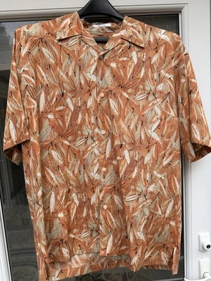 Camisa Grande Geoffrey Beene Vintage Seda Manga Corta Foto 1 de 2