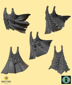 Salamanders Cloaks x 5 - Greytide Studio - 32mm  - Anvil Wardens - Picture 1 of 2