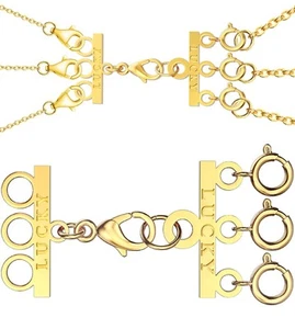 Necklace Layering Clasps Separator for Women 14k Gold & Silver Tangle Free Sa... - Picture 1 of 6