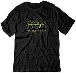 BSW Youth May The LORD Be With You Star Lightsaber Cross Jesus Shirt - Picture 1 of 17
