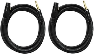 Audio2000'S C06025P2 2-Pack 25Ft XLR Female to Gold-Plated 1/4" TRS Cables -New - Picture 1 of 5
