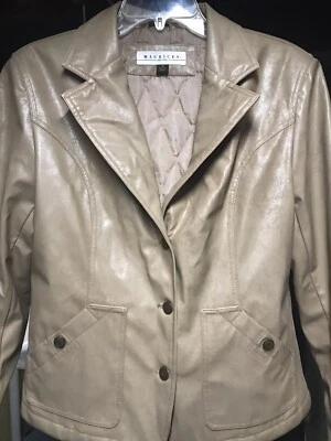 Maurice’s 棕褐色皮革夹克,尺寸 M — 第 1/4 张图片