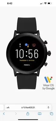 Fossil Gen 5 44mm Black Silicone Black Smartwatch - FTW40531 - Image 1 of 4