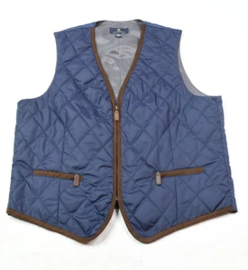 Hart Scaffner Marx Quilted Insulated Waistcoat Mens Large Navy Blue Buckleback - Picture 1 of 9