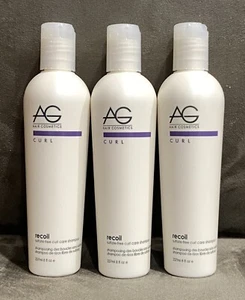 (3) PACK!!! AG RECOIL SULFATE-FREE CURL CARE SHAMPOO - 8 OZ EA - ORIGINAL BOTTLE - Picture 1 of 4