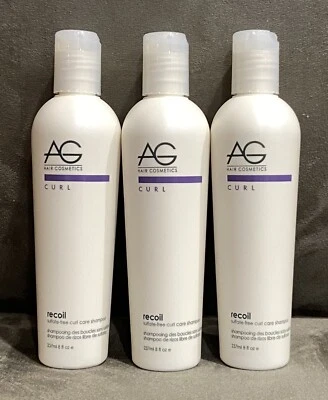(3) PACK!!! AG RECOIL SULFATE-FREE CURL CARE SHAMPOO - 8 OZ EA - ORIGINAL BOTTLE - Image 1 of 4