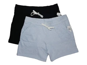 2PK 32 Degrees Cool sz:S Women's Lightweight Cotton Fleece Shorts Black Blue - Picture 1 of 9
