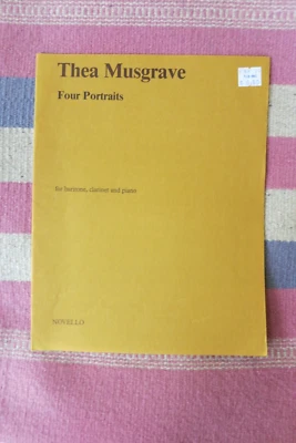 Thea Musgrave "Four Portraits" Music Score For Baritone, Clarinet & Piano 1983 - Image 1 of 2