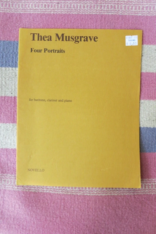 Thea Musgrave "Four Portraits" Music Score For Baritone, Clarinet & Piano 1983 - Image 1 of 2