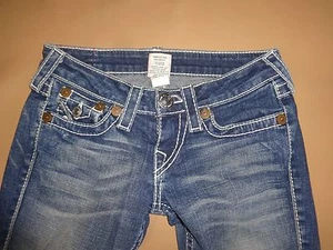 TRUE RELIGION RAINBOW BILLY Jeans Womens Sz 25 (Actual 25-26"W x 33 nseam) # 1 - Picture 1 of 10