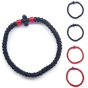 Handmade Rope Knot Bracelet Prayer Rope Cross Wristband Fashion Jewelry Gifts ↻ - Picture 1 of 15