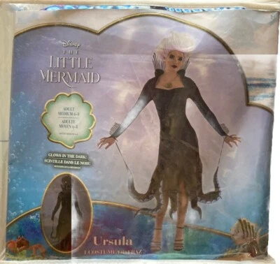 迪士尼乌休拉小美人鱼尺寸 M 6-8 成人服装在黑暗中发光 — 第 1/4 张图片