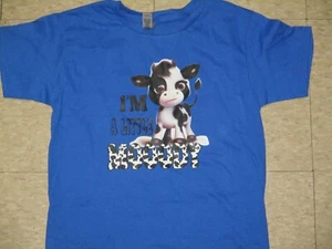 Short Sleeve T-shirt Blue Youth Small New I'm a Little Moody Calf Kids 4 5 6 - Picture 1 of 2